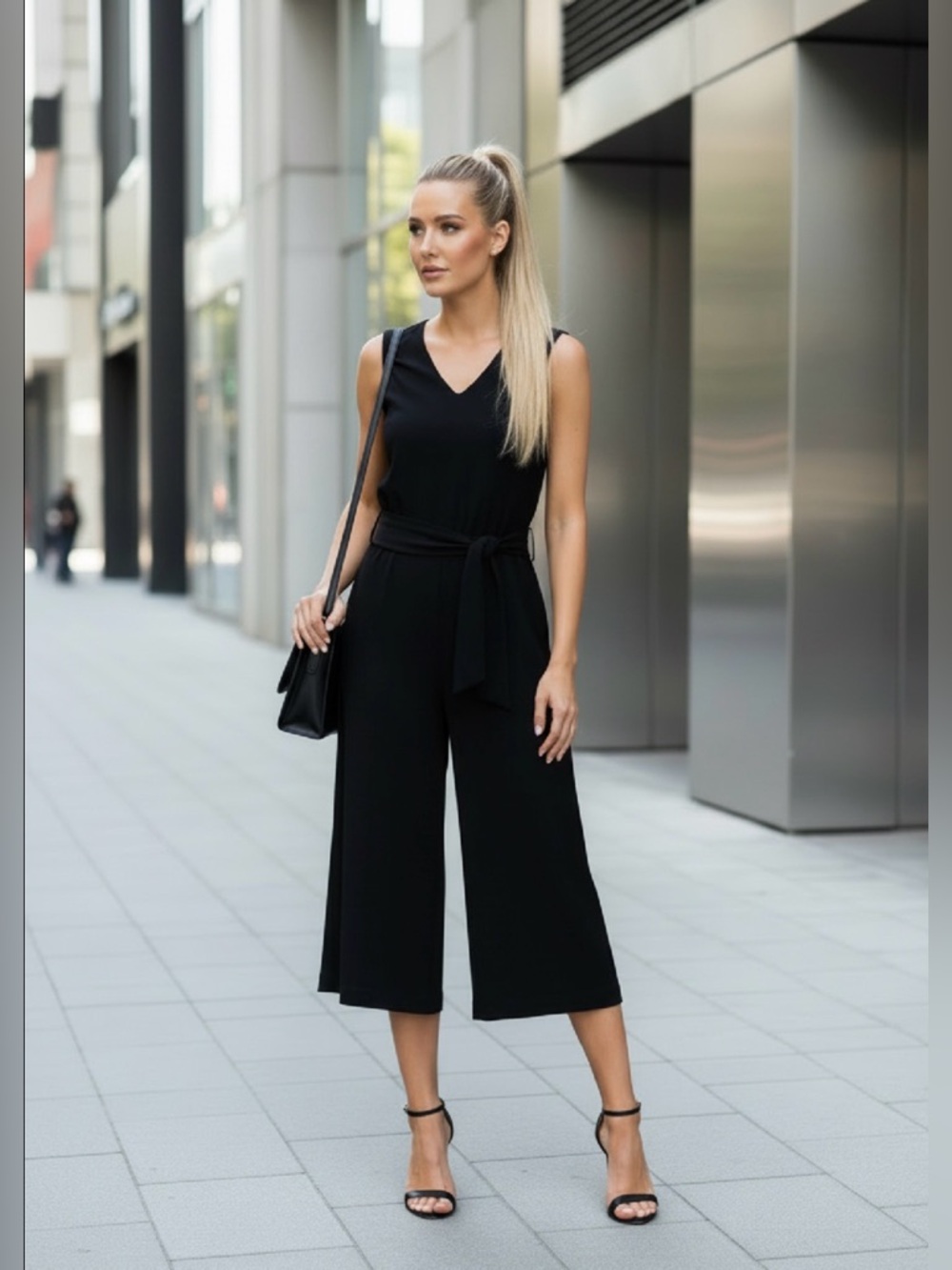 (#22)ASTR THE LABEL Wide Leg Cropped Jumpsuit